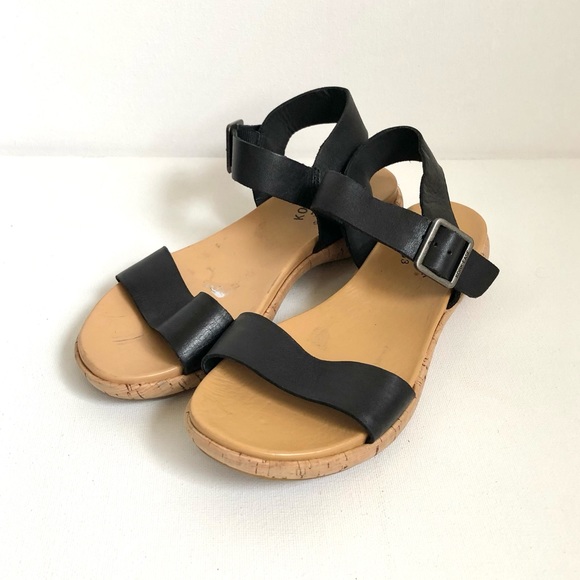 KorkEase Shoes Korkease Black Leather Strap Sandals Size 7 Poshmark